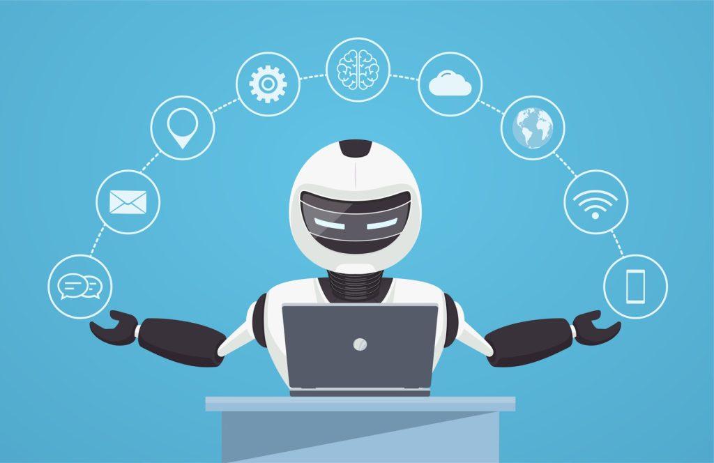 Chat bot, robot virtual assistance.